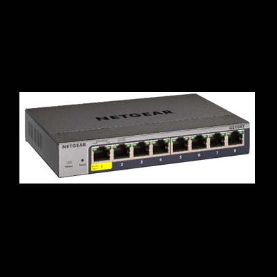 Netgear GS108T-300PES Prosafe Smart Switch 8 Port 10/100/1000 Gestionable También Con    Insight - Puertos Lan: 8 N; Tipo Y Velocidad Puertos Lan: Rj-45 10/100/1000 Mbps; Power Over Ethernet (Poe): No; Gestión: Smartmanaged; No. Puertos Uplink: 0; Soporte Routing: No; No. Puertos Poe: 0