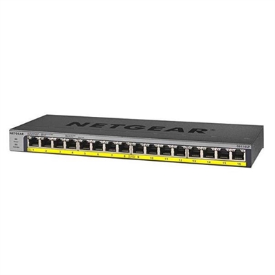 Netgear GS116LP-100EUS 16Pt Poe/Poe+Gigabit Unmanaged Swch - Puertos Lan: 16 N; Tipo Y Velocidad Puertos Lan: Rj-45 10/100/1000 Mbps; Power Over Ethernet (Poe): Sí; Gestión: Unmanaged; No. Puertos Uplink: 0; Soporte Routing: No; No. Puertos Poe: 16