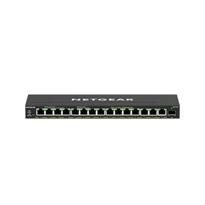 Netgear GS316EP-100PES -16Pt Ge Plus Swch W/ Poe+ - Puertos Lan: 15 N; Tipo Y Velocidad Puertos Lan: Rj-45 10/100/1000 Mbps; Power Over Ethernet (Poe): Sí; Gestión: Unmanaged Plus; No. Puertos Uplink: 1; Soporte Routing: No; No. Puertos Poe: 15