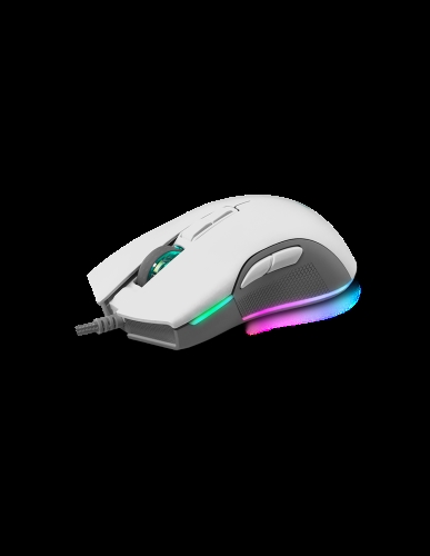 Newskill-Gaming NS-MS-EOS-IVORY Gaming mouse profesional para todos aquellos buscan llevar la calidad de su equipo un paso más allá. Eos cuenta con todas las prestaciones de un periférico profesional de alta gama: sensor óptico de última generación con hasta 16000 DPI, retroiluminación RGB y software exclusivo para poder configurarlo de la manera que más se adapte a tu modo de juego.Una de las características que hace de Eos Ivory la elección perfecta para todos los que buscan un ratón tope de gama es que incorpora Pixart 3360, un sensor óptico de última generación capaz de ofrecer una enorme precisión, además de hasta 250 pulgadas por segundo (IPS) y hasta 50G de aceleración.Eos Ivory EditionEl ratón gaming Eos siempre ha sido una seña de identidad para Newskill y se merecía entrar en la familia Ivory. Disfruta de todas las prestaciones y características de uno de nuestros productos más queridos pero ahora en una versión totalmente renovada. Dale un toque diferente a tu set-up jugando con el lado de la luz o en el lado oscuro.Iluminación ajustada a tus necesidadesComo cualquier ratón profesional que se precie, Eos dispone de iluminación RGB por fases y diferentes efectos de iluminación para que disfrutes de múltiples combinaciones de colores. Además, dispone de 10 perfiles configurables por el usuario según el modo de iluminación que precises en cada momento.Diseño ergonómico y funcionalEn Eos Ivory se ha buscado un diseño multitask, es decir, que favorezca la máxima ergonomía y eficacia del ratón ante cualquier tipo de tarea y en cualquier tipo de juego, especialmente en los first-person shooter. De ahí su forma específicamente diseñada para favorecer el agarre en forma de garra.Todo lujo de detallesHemos querido cuidar al máximo los acabados. Por eso, Eos Ivory cuenta con feet pads de teflón y su superficie está completamente recubierta de goma natural de alta calidad para proporcionar un tacto agradable y mejorar la sujección.Software personalizableEl software de Eos Ivory te permitirá configurar sus siete botones para ajustarlos a las necesidades de cada momento, adaptándose completamente al jugador y al tipo de juego.