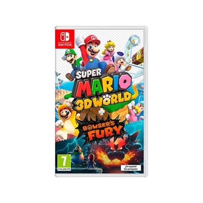 Nintendo 10004595 Â¡Ãšnete a Mario, Luigi, Peach y Toad en su misiÃ³n para salvar el reino de las hadas en Super Mario 3D World + Bowserâ€™s Fury para Nintendo Switch! Rescata a la princesa hada y a sus amigas, en solitario o con hasta 3 jugadores mÃ¡s, en esta versiÃ³n mejorada de Super Mario 3D World. Y despuÃ©s, tambiÃ©n en solitario o con un amigo, ayuda a Bowsy a devolver a su papi a la normalidad en una aventura totalmente nueva: Â¡Bowsers Fury!. Explora el maravilloso reino de las hadas en solitario o con hasta 3 amigos mÃ¡s, en modo de juego local o, por primera vez, en lÃ­nea. Descubre potenciadores asombrosos, como la supercampana o las duplicerezas, y dales su merecido a Bowser y a todos sus esbirros. Forma equipo con Bowsy para detener la furia de su padre en el nuevo modo de juego Bowsers Fury, una aventura libre en 3D. Corre, salta y brinca por diferentes islas mientras reÃºnes los misteriosos soles felinos. Lucha contra el colosal Bowser Furioso, que no deja de salir de las profundidades del agua para destruirlo todo.