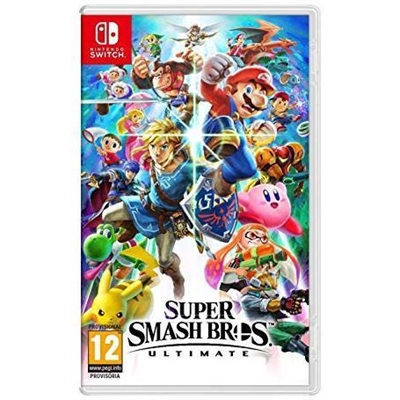 Nintendo 2524581 Nuevos luchadores, como los inkling de la serie Splatoon, Ridley de la serie Metroid, Simon Belmont de Castlevania y Canela de Animal Crossing, hacen su debut en Super Smash Bros. junto a todos los personajes de las entregas anteriores. Â¡Todos! PÃ¡salo bomba tratando de lanzar a los rivales del escenario en el juego de acciÃ³n definitivo. Un combate mÃ¡s Ã¡gil, nuevos objetos, nuevos ataques, nuevas opciones defensivas, tÃ©cnicas y otras muchas sorpresas mantendrÃ¡n la batalla al rojo vivo cuando y donde quieras. Hay una gran variedad de modos y opciones para que todo el mundo se lo pase en grande. En el modo Combate normal, podrÃ¡s elegir el escenario y las reglas para darte de tortas con hasta 8 jugadores. TambiÃ©n puedes crear un equipo de 3 o 5 luchadores y enfrentarte al de tu rival en combates sucesivos de uno contra uno en Tropa Smash. Â¡Y ahÃ­ no queda la cosa! Â¡Los espÃ­ritus te permiten simular combates entre personajes de un increÃ­ble nÃºmero de juegos distintos! A ver a cuÃ¡ntos consigues echarles el guante. Los luchadores pueden aliarse con los espÃ­ritus para aumentar sus poderes. Los espÃ­ritus primarios mejoran el estado del luchador, mientras que los de apoyo le proporcionan habilidades adicionales. Equipa a tu luchador con el espÃ­ritu primario y los espÃ­ritus de apoyo y Â¡a luchar se ha dicho! Los escenarios que regresan de juegos anteriores han sido mejorados. AdemÃ¡s, todos los escenarios cuentan con versiÃ³n campo de batalla y versiÃ³n ?. Hay una gran variedad de mecanismos que le dan vidilla al combate. Algunos escenarios cambian de forma y, en otros, aparecen personajes invitados. AdemÃ¡s, con la opciÃ³n de escenario cambiante, podrÃ¡s elegir dos escenarios y pasarÃ¡s automÃ¡ticamente de uno a otro transcurrido cierto tiempo. Â¡Los objetos que aparecen en el escenario pueden resultar claves para la victoria! Si los usas con cabeza, claro. Pueden surgir PokÃ©mon de PokÃ© Balls y Master Balls para echarte una mano en el combate, y tambiÃ©n es posible que arrimen el hombro algunos personajes invitados que aparecen como ayudantes. Â¡Los objetos que aparecen en el escenario pueden resultar claves para la victoria! Si los usas con cabeza, claro. Pueden surgir PokÃ©mon de PokÃ© Balls y Master Balls para echarte una mano en el combate, y tambiÃ©n es posible que arrimen el hombro algunos personajes invitados que aparecen como ayudantes.