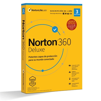 Norton 21436048 Nor360 Dlx 25Gb Es 1U 1D 12Mo Box - 