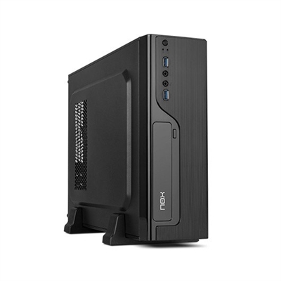 Nox NXLITE070 LITE070Nox Lite070 es una caja slim USB 3.0 que destaca por un diseño compacto, minimalista y elegante. Compatible con placas base tanto Micro ATX como Mini ITX, incluye una fuente de alimentación de 500W.CÓMODA ACCESIBILIDADLas conexiones principales se sitúan en la parte frontal. Además de dos USB 3.0 de alta velocidad, también cuenta con conectores HD audio para micrófono y auriculares.DISEÑO COMPACTOConstruida en los materiales ABS de calidad y robusto acero SPCC de 0,5 mm, con un elegante frontal con acabado cepillado, la caja Nox Lite070 es perfecta para cualquier entorno gracias a un diseño sobrio en color negro y un tamaño compacto que se adapta a todo espacio, pudiéndose colocar tanto en vertical como en horizontal.Este ligero chasis cuenta con una bahía externa de 5.25'' y dos internas de 3.5'' y de 2.5''. Por otro lado, admite gráficas de hasta 256 mm y posee cuatro slots de expansión.REFRIGERACIÓN EFICIENTENox Lite070 incluye un ventilador de 80 mm. Además, para optimizar el flujo de aire, permite integrar un CPU cooler de 75 mm para disipar adecuadamente el calor, manteniendo los componentes a una temperatura perfecta.COMPATIBILIDADNox Lite 070 es una caja funcional y versátil perfecta para un PC profesional o de uso doméstico compatible con Micro ATX y Mini ITX: posibilita montar configuraciones potentes en un reducido espacio.DISEÑOTipo: PCColor del producto: NegroFormas de factor de tarjeta madre soportadas: ITX, micro ATXNúmero de puertos 3.5'': 1Número de puertos 5.25'': 1Material: ABS, SPCC, AceroNúmero de bahías 2.5'': 1Número de receptáculos 5.25'' externos: 1Ventana lateral: NoBotón de restaurar: SiBotón de encendido/apagado: SiAltura máxima de la CPU más fresco: 7,5 cmMáxima longitud de la tarjeta de gráficos: 25,6 cmFUENTE DE ALIMENTACIÓNFuente de alimentación incluida: SiFuente de alimentación: 500 WNúmero de fuentes de alimentación: 1Factores de forma de la fuente de alimentación compatibles: MicroATXConector de poder ATX (20 + 4 pin): SiConector de poder floppy: 1Número de conectores SATA: 2PUERTOS E INTERFACESCantidad de puertos tipo A USB 3.2 Gen 1 (3.1 Gen 1): 2Entrada de audio: SiSalida de audio: SiENFRIAMIENTOVentiladores superiores instalados: 1x 80 mmNúmero de ventiladores superiores soportados: 1Diámetros de ventiladores superiores soportados: 80 mmNúmero de ventiladores inferiores soportados (max.): 1Diámetro de ventiladores inferiores secundarios soportados: 80 mmMEDIOS DE ALMACENAJETamaños de disco duro soportados: 2.5,3.5,5.25''PESO Y DIMENSIONESAncho: 110 mmProfundidad: 425 mmAltura: 310 mmPeso: 2,8 kg