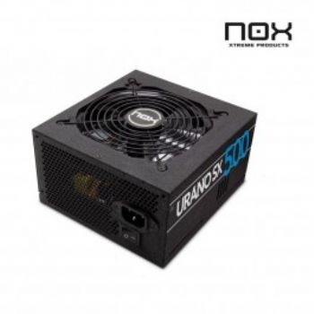 Nox NXURSX500 La tecnología avanza y evoluciona ofreciéndonos nuevas y apasionantes posibilidades. En Nox hemos trabajado durante más de un año para potenciar las prestaciones de nuestra aclamada serie de fuentes de alimentación Urano. Disfruta de una nueva energía sólida y vibrante con la nueva serie Urano.CONTROL DE ENERGÍAPotencia total: 500 WVoltaje de entrada AC: 230 VFrecuencia de entrada AC: 50 HzCorriente de entrada: 4 ACorriente máxima de entrada (@110V): +12V,+3.3V,+5V,+5Vsb,-12VCorrección del factor de potencia tipo (PFC): PasivoPotencia combinada (3,3 V): 130 WPotencia combinada (+12 V): 432 WPotencia combinada (+5 V): 130 WPotencia combinada (-12V): 3,6 WPotencia combinada (+5 VSB): 10,5 WCorriente máxima de salida (+3.3V): 21 ACorriente máxima de salida (+12V): 36 ACorriente máxima de salida (+5V): 15 ACorriente máxima de salida (-12V): 0,3 ACorriente máxima de salida (+5Vsb): 2,1 AEficiencia: 72%Funciones de protección de poder: Sobreintensidad, Sobretensión, Sobrevoltaje, Sobrecalentamiento, Sobrecarga, Cortocircuito, Bajo voltajePUERTOS E INTERFACESAlimentador de energía para tarjeta madre: 20+4 pin ATXConectores de poder (4 pin) periferales (Molex): 2Número de conectores de energía SATA: 4CPU P4 conector (4-pin): 1Conector de poder floppy: 1DESEMPEÑOUtilizar con: PCFactor de forma de fuente de alimentación (PSU): ATXNivel de ruido: 21 dBVersión ATX: 2.2Acorde RoHS: NoCertificado Energy Star: NoCertificación: CE, FCC, RoHSDISEÑOColor del producto: NegroTipo de enfriamiento: ActivoDiámetro de ventilador: 12 cmNúmero de ventiladores: 1 Ventilador(es)Ubicación de ventilador: SuperiorInterruptor de encendido/apagado integrado: SiPESO Y DIMENSIONESAncho: 140 mmProfundidad: 150 mmAltura: 86 mmPeso: 1,3 kg