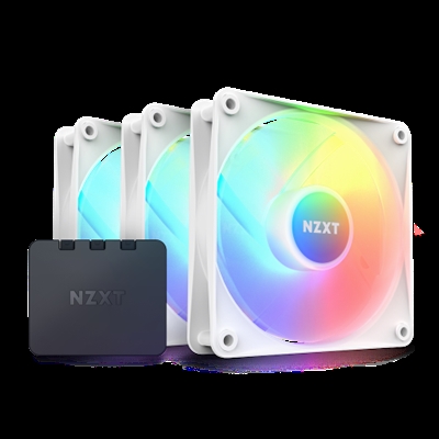 Nzxt RF-C12TF-W1 NZXT F120 Core RGB. Tipo: Ventilador, Diámetro de ventilador: 12 cm, Velocidad de rotación (mín.): 500 RPM, Velocidad de rotación (máx.): 1800 RPM, Nivel de ruido (alta velocidad): 33,88 dB, Presión máxima de aire: 2,57 mmH2O, Tipo de soporte: Rodamiento hidrodinámico (HDB). Voltaje: 12 V. Color del producto: Blanco
