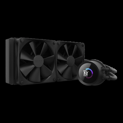 Nzxt RL-KN240-B1 NZXT Kraken 240. Tipo: Sistema de refrigeración líquida todo en uno, Diámetro de ventilador: 12 cm, Máximo flujo de aire: 78,02 cfm, Presión de aire mínima: 0,75 mmH2O, Presión máxima de aire: 2,7 mmH2O. Color del producto: Negro