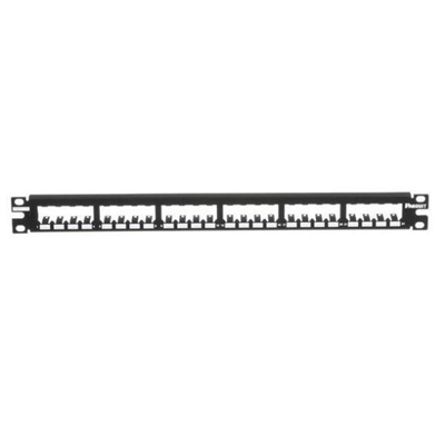 Panduit CP24BLY 24 Port All Metal Shielded Patch Panel - 1 Ru - Número De Puertos: 24; Tipología De Conector: N/A; Categoría: Na; Tipo De Panel: Modulare; Categoría: Na; Número De Puertas: 24; Unidad Rack: 1; Color: Negro; Tipo De Conector: Rj45