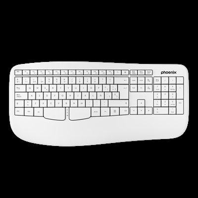 Phoenix-Technologies K201W El Teclado K201 De Phoenix Technologies Ha Sido Especialmente Diseñado Pensando En Aquellas Personas Que Escriben En El Ordenador Durante Horas Y Horas. Su Diseño Ergonómico Permite Adoptar Una Posición Cómoda A La Vez Que Reduce La Tensión De L...