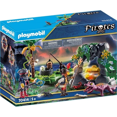 Playmobil 70414 Playmobil Escondite Pirata Con 2 Piratas - Animales Y Muchos Accesorios Para JugarTemibles Piratas - Paisajes Espeluznantes Con Cocodrilos - Escorpiónes - Serpientes - Entre Otros - Roca Del Cráneo Como Escondite Del Cofre Del<Br/...