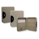 Poessa 319903 - Armario Para Llaves De Aluminio Color Gris Con Capacidad De 24 Llaveros. Incluye Etiquetas
