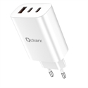 Qcharx-International QCHARE - Cargador 65W De Carga Rápida Con Carcasa Ignífuga - Chip DeCarga Inteligente Con Nitruro D