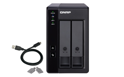 Qnap TR-002 QNAP TR-002. Tamaño de la unidad de almacenamiento: 2.5/3.5, Interfaces de disco de almacenamiento soportados: Serial ATA II,Serial ATA III, Niveles RAID: 0,1,JBOD. Color del producto: Negro, Indicadores LED: Unidad de disco duro, SSD, Estado, USB, Número de ventiladores: 1 Ventilador(es). Sistema operativo MAC soportado: Mac OS X 10.13 High Sierra,Mac OS X 10.14 Mojave,Mac OS X 10.2 Jaguar,Mac OS X 10.3 Panther,Mac OS..., Sistema operativo Windows soportado: Windows 10,Windows 7,Windows 8,Windows 8.1. Ancho: 102 mm, Profundidad: 219 mm, Altura: 168,5 mm. Cables incluidos: Corriente alterna, USB Tipo C