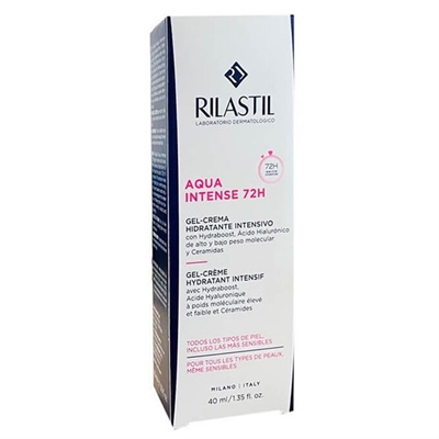 Rilastil NGL-183897 Especificaciones Tecnicas    Rilastil Aqua Capacidad: 40 Ml Dimensiones (Ancho X Profundidad X Altura):  (50 Mm X 35 Mm X 40 Mm )  Ingredientes:  Aqua (Water). Dimethicone. Pentylene Glycol. Butylene Glycol. Glycerin. Ammonium Acryloyldimethyltaurate/Vp Copolymer. Hydrogenated Lecithin. Sodium Hyaluronate. Arginine. Hydrolyzed Hyaluronic Acid. Bacillus/Folic Acid/Soybean Ferment Extract. Ceramide Np. Ceramide Ap. Ceramide Eop. Phytosphingosine. Cholesterol. Cyanocobalamin. Dimethicone/Vinyl Dimethicone Crosspolymer. Acrylates/C0-30 Alkyl Acrylate Crosspolymer. Cetyl Dimethicone. Sodium Lauroyl Lactylate. Silica. Isoceteth-0. Xanthan Gum. Carbomer. Phenoxyethanol. Ethylhexylglycerin. ,2-Hexanediol. Disodium Edta. Sodium Hydroxide. Parfum (Fragrance).