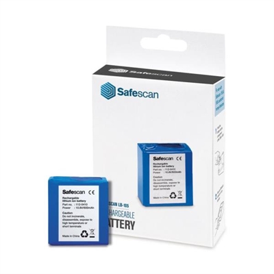 Safescan 112-0410 Bater A Recargable Para Safescan 155I Y 165I En Caja Retail Lb-105 - Detección Autenticidad Billetes: No; Detección Autenticidad Traveller's Cheques: No; Detección Presencia Marca De Agua: No; Detección Presencia Texturee: No; Display: No; Tamano Display: 0 ''; Material: Plástico