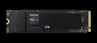 Samsung MZ-V9E2T0BW Velocidad para ir siempre por delante990 EVO ofrece unas velocidades de lectura y escritura mejoradas de hasta 5.000/4.200 MB/s y velocidades aleatorias de lectura y escritura de hasta 700 K/800 K IOPS, llegando a ser hasta un 43 % más rápido que 970 EVO Plus 2TB. Deja de esperar a que carguen tus juegos y accede a archivos grandes al instante.Eficiencia energética mejoradaEnciéndelo y hazlo todo. Con una notable mejora de la eficiencia energética del 70 % en comparación con el modelo anterior, puedes utilizarlo por más tiempo sin preocuparte por la batería. Además, es compatible con Modern Standby, que te permite conectarte a internet y seguir recibiendo notificaciones incluso en modo de bajo consumo.Solución inteligente contra el calorEl disipador de calor de 990 EVO ayuda a controlar la temperatura del chip NAND. El innovador algoritmo de control de temperatura de Samsung trabaja junto a Dynamic Thermal Guard para asegurar un rendimiento consistente y fiable. Mantén tu productividad al rojo vivo, no tus dispositivos.Versátil para hacerlo todoHaz todas tus tareas con un único SSD. Aumenta tu rendimiento y cumple con todos tus objetivos de juego, trabajo y creatividad. Es compatible con las últimas interfaces PCIe® 4.0 x4 y PCIe® 5.0 x2, por lo que te ofrece flexibilidad para todo lo que puedes (y podrás) hacer. Mantente a la cabeza con este dispositivo todoterreno.Software Samsung MagicianTu SSD funciona como por arte de magia. Las herramientas de optimización del software Samsung Magician garantizan el mejor rendimiento SSD. Es una forma fácil y segura de transferir todos tus datos para conseguir una mejora de SSD Samsung. Protege tu información valiosa, controla la salud del dispositivo y obtén las últimas actualizaciones de firmware.La innovación cobra vidaDesde hace décadas, las memorias flash NAND de Samsung han incorporado tecnologías rompedoras capaces de cambiar tu día a día. Esta tecnología flash NAND también está presente en nuestros dispositivos SSDs para adentrarlos en la próxima era de la innovación.RendimientoConsigue una mayor velocidad de lectura secuencial de hasta 5.000 MB/s, un 43 % más rápida que la del modelo anterior.Eficiencia energéticaEficiencia energética mejorada en un 70 % en comparación con el modelo anterior, compatibilidad con Modern Standby y batería más duradera.VersatilidadAumenta tu rendimiento gaming, profesional y creativo cada día con la compatibilidad PCIe® 4.0 x4 y PCIe® 5.0 x2.Versátil para hacerlo todoHaz todas tus tareas con un único SSD. Aumenta tu rendimiento y cumple con todos tus objetivos de juego, trabajo y creatividad. Es compatible con las últimas interfaces PCIe® 4.0 x4 y PCIe® 5.0 x2, por lo que te ofrece flexibilidad para todo lo que puedes (y podrás) hacer. Mantente a la cabeza con este dispositivo todoterreno.Versátil para hacerlo todoHaz todas tus tareas con un único SSD. Aumenta tu rendimiento y cumple con todos tus objetivos de juego, trabajo y creatividad. Es compatible con las últimas interfaces PCIe® 4.0 x4 y PCIe® 5.0 x2, por lo que te ofrece flexibilidad para todo lo que puedes (y podrás) hacer. Mantente a la cabeza con este dispositivo todoterreno.