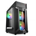 Sharkoon 4044951026814 - La semitorre ATX VG6-W RGB destaca por su diseño retro-futurista del panel frontal y por t