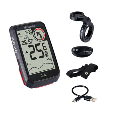 Sigma-Sport 01062 ROX 4.0: sencillez para entrenarCon sus 30 funciones, el GPS ROX 4.0 ayuda a los ciclistas en su ruta para que puedan concentrarse en lo importante: divertirse. La pantalla extragrande muestra de forma clara datos como el perfil de altitud, la velocidad, la distancia y el tiempo de entrenamiento. Las instrucciones de navegación y la conectividad a transmisiones electrónicas compatibles o bicicletas eléctricas, así como los sensores externos, son pan comido para el ROX 4.0. Los datos del recorrido se pueden chequear y analizar en cualquier momento a través de la nueva app SIGMA RIDE. Lo más destacado del ROX 4.0 es el barómetro integrado: este dispositivo de medición barométrica proporciona de manera fiable información de altitud y pendiente.