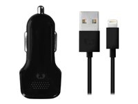 Sitecom 2CC300BL Fresh ''n Rebel - Adaptador de corriente para el coche - 12 vatios - 2.4 A (USB) - negro - para Apple iPhone/iPod (Lightning)
