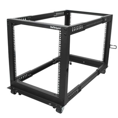 Startech 4POSTRACK12U Rack Abierto De 4 Columnas 12U - Standard: 19; Tipología: De Suelo; Unidades De Rack: 1 U; Anchura: 600 Mm; Profundidad: 1017 Mm; Color: Negro; Tipología Porta: No Presente; Tipología Puerta Posterior: No Presente; Nº Perfiles Verticales: 0; Altura: 638 Mm