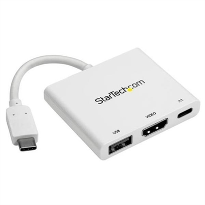 Startech CDP2HDUACPW Adaptador Multifunci N Usb-C A Hdmi - Tipología Específica: Docking Station; Funcionalidad: Expandir Los Puertos De Un Portatil; Color Primario: Blanco; Material: Metal