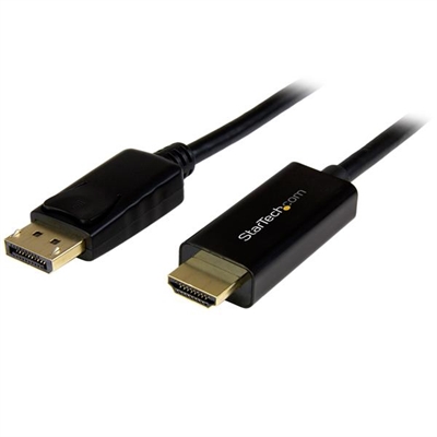 Startech DP2HDMM1MB StarTech.com Cable Conversor DisplayPort a HDMI de 1m - Color Negro - Ultra HD 4K - Cable adaptador - DisplayPort macho a HDMI macho - 1 m - negro - compatibilidad con 4K - para P/N: TB3DK2DPPD, TB3DK2DPPDUE, TB3DK2DPW, TB3DK2DPWUE, TB3DKDPMAW, TB3DKDPMAW