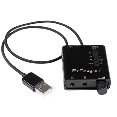 Startech ICUSBAUDIO2D Tarjeta De Sonido Estereo Usb Externa Adaptador Conversor Con Salida S - Bit: 0 Bit; Canales: 0; Tecnología: Ninguna; Frecuencia De Muestreo: 96 Khz; Alimentación Externa: No; Interfaz: Usb