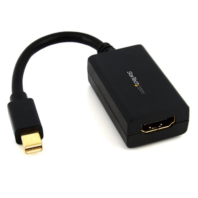 Startech MDP2HDMI Adaptador Mini Dp A Hdmi - Tipo Conector Externo: Minidisplay Port; Formato Conector Externo: Macho; Tipo Conector Interno: Hdmi; Formato Conector Interno: Hembra; Nº De Unidades Por Paquete: 1; Color: Negro