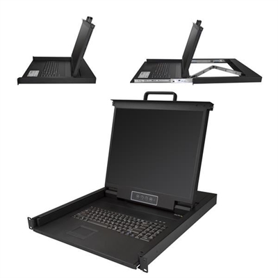 Startech RKCONS1901 StarTech.com Consola KVM de Montaje en Rack de Servidores - Teclado QWERTY - KVM VGA de 1 Puerto con Monitor LCD de 19 - Switch KVM 1U con Cables - USB - 50.000 MTBF (RKCONS1901) - Consola KVM - USB - 19 - montaje en bastidor - 1280 x 1024 - 250 cd/m² -