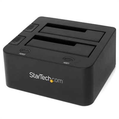 Startech SDOCK2U33 Docking Station Usb 3.0 2Xsata - Tipología Genérica: Acessorios Para Discos Duros; Color Primario: Negro; Tipología Específica: Estacion De Conexion; Material: Plástico; Funcionalidad: Acoplamiento Dock; Interfaz Discos Soportada: Usb 3.0; Color Primario: Negro; Hdd 2,5 Pulgadas: Sí