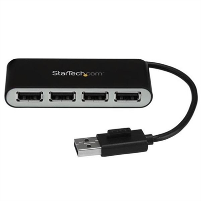 Startech ST4200MINI2 Hub Ladron Usb 2.0 4 Puertos Con Cable Integrado - Número Puertos Usb: 4; Standard Usb: Usb 2.0 High Speed (480 Mbps) Type-A; Alimentación: Autoalimentato; Color Chasis: Negro