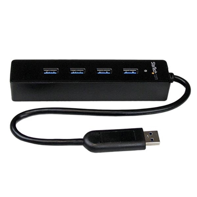 Startech ST4300PBU3 StarTech.com Adaptador Concentrador Hub Ladrón USB 3.0 Super Speed 4 Puertos Salidas Portátil para Laptop Ordenador - Negro - Hub - 4 x SuperSpeed USB 3.0 - sobremesa - para P/N: FCREADMICRO3, MSDREADU3CA