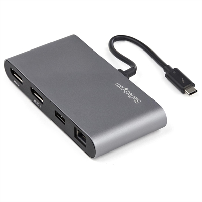 Startech TB3DKM2DPL Docking Station Thunderbolt 3 - Replicador De Puertos 2Xdp - Tipología Específica: Docking Station; Funcionalidad: Expandir Los Puertos De Un Portatil; Color Primario: Negro; Material: Aluminio