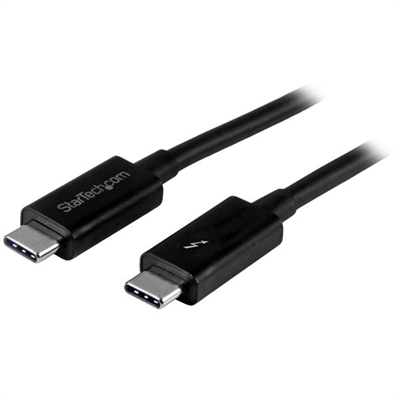 Startech TBLT3MM1M StarTech.com 1m (3.3ft) Thunderbolt 3 Cable, 20Gbps, 100W PD, 4K Video, Thunderbolt-Certified, Compatible w/ TB4/USB 3.2/DisplayPort - Cable Thunderbolt - 24 pin USB-C (M) a 24 pin USB-C (M) - Thunderbolt 3 / USB / DisplayPort - 1 m - negro - para P/N: CD