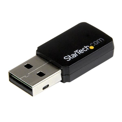 Startech USB433WACDB StarTech.com USB 2.0 AC600 Mini Dual Band Wireless-AC Network Adapter - 1T1R 802.11ac WiFi Adapter - 2.4GHz / 5GHz USB Wireless (USB433WACDB) - Adaptador de red - USB 2.0 - Wi-Fi 5 - negro