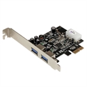 Startech PEXUSB3S25 - StarTech.com Adaptador Tarjeta Controladora PCI Express PCI-E 2 Puertos USB 3.0 con Alimen