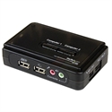 Startech SV211KUSB - StarTech.com Juego Conmutador KVM 2 puertos todo incluido - USB - Audio y Vídeo VGA - 2x U