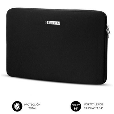 Subblim SUBLS-SKIN114 La apariencia liviana y delgada pero elegante hace que la funda Skin de Subblim sea muy llamativa y atractiva. Se adapta a las rutinas diarias para viajar y utilizar en diferentes lugares como cafeterías y espacios de trabajo compartido. Puede colocar fácilmente la funda en la mochila y la maleta sin preocuparse por cualquier daño al ordenador portátil. Por su diseño funcional y moderno puede ser usada por cualquier persona que desee proteger su ordenador a un precio muy asequible.NeoprenoMaterial idóneo para la protección del ordenador con un grosor de 3.5mm que ofrece una mayor seguridad contra los impactos involuntarios.Slim y ligeraDiseñada para que ocupe el menor espacio posible sin renunciar a una fuerte protección.DiseñoCierre de doble cremallera que ofrece una mayor facilidad para guardar el ordenador en el interior. Diseño fino que puedes utilizar como cartera para llevar lo imprescindible o meterla en tu mochila para proteger aún más el dispositivo