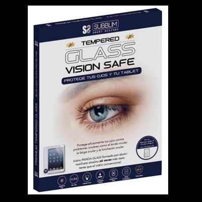 Subblim SUB-TG-2ABL101 Vidrio templado BLUELIGHT para proteger tu ojos y tu dispositivo con Panda Glass de alta calidad, formado por aluminosilicato alcalino x6 veces mas resistentes que el vidrio convencional. Alta transparencia, sensibilidad, un toque delicado y dureza extrema que protege la pantalla de la Tablet de rasguños y golpesVISION SAFEProtege eficazmente tus ojos contra problemas oculares como el ácido ocular, la fatiga y la hinchazón ocular con el filtro de luz azul.RECUBRIMIENTO AFEvita la suciedad de la grasa y la huella dactilar. Es fácil de limpiar, le brinda una superficie lista y un toque delicado.PANDA GLASSVidrio formado por aluminosilicato alcalino x6 veces mas resistentes que el vidrio convencional