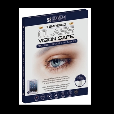 Subblim SUB-TG-2ABL102 Vidrio templado BLUELIGHT para proteger tu ojos y tu dispositivo con Panda Glass de alta calidad, formado por aluminosilicato alcalino x6 veces mas resistentes que el vidrio convencional. Alta transparencia, sensibilidad, un toque delicado y dureza extrema que protege la pantalla de la Tablet de rasguños y golpesVISION SAFEProtege eficazmente tus ojos contra problemas oculares como el ácido ocular, la fatiga y la hinchazón ocular con el filtro de luz azul.RECUBRIMIENTO AFEvita la suciedad de la grasa y la huella dactilar. Es fácil de limpiar, le brinda una superficie lista y un toque delicado.PANDA GLASSVidrio formado por aluminosilicato alcalino x6 veces mas resistentes que el vidrio convencional