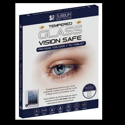 Subblim SUB-TG-2SBL201 Vidrio templado VISION SAFE para proteger tu ojos y tu dispositivo con Panda Glass de alta calidad, formado por aluminosilicato alcalino x6 veces mas resistentes que el vidrio convencional. Alta transparencia, sensibilidad, un toque delicado y dureza extrema que protege la pantalla de la Tablet de rasguños y golpesTEMPERED GLASS BLUELIGHT SAMSUNG TAB S5E T720/T725Vidrio templado Panda Glass con protección para tus ojos VISION SAFE de alta calidadVISION SAFEProtege eficazmente tus ojos contra problemas oculares como el ácido ocular, la fatiga y la hinchazón ocular con el filtro de luz azul.RECUBRIMIENTO AFEvita la suciedad de la grasa y la huella dactilar. Es fácil de limpiar, le brinda una superficie lista y un toque delicado.PANDA GLASSVidrio formado por aluminosilicato alcalino x6 veces mas resistentes que el vidrio convencional