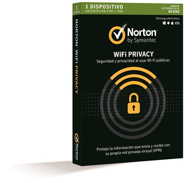 Symantec 21370740 Norton WiFi Privacy - (v. 1.0) - tarjeta de suscripción (1 año) - 1 dispositivo - Win, Mac, Android, iOS - Español