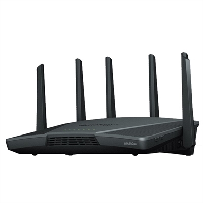 Synology RT6600AX Synology RT6600AX - Enrutador inalámbrico conmutador de 4 puertos - 1GbE, 2.5GbE - Puertos WAN: 2 - Wi-Fi 6 - Tres bandas