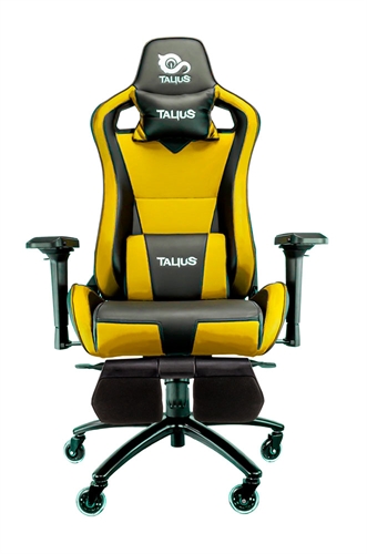 Talius TAL-CAIMAN-YLW Diseño Calidad Y Vanguardia ? Diseño Ergonómico De Vanguardia Con La Más Alta Calidad De Materiales Ofrece A Los Entusiastas Las Opciones Más Avanzadas Junto Con La Almohada Del Reposa-Cabezas El Cojín Lumbar Y Reposapiés Extraíble Incluidos Para La Máxima Experiencia. ??Las Medidas De La Silla Gaming Caiman Está Ideadas Para Adaptarse A Las Características De Cualquier Gamer Garantizando Comodidad Y Ergonomía Para Que Te Centres Únicamente En Tu Juego.  ?? Reposapies Extraíble Y Abatible: Para Descanso De Las Piernas. 4 Direcciones Ajustables Para Un Soporte Óptimo Del Antebrazo Aliviando La Presión En La Muñeca Y La Tensión Muscular.  ? Soporte Ajustable 4D: 4 Direcciones Ajustables Para Un Soporte Óptimo Del Antebrazo Aliviando La Presión En La Muñeca Y La Tensión Muscular Ajuste De Respaldo: Ajuste Sin Esfuerzo Del Ángulo De La Espalda Hasta 180 Grados Para Una Posición Óptima Al Sentarse Durante El Uso General Y En Juegos   ?? Pistón De Gas De Clase 4: Fácil Ajuste De La Altura Del Asiento Para Un Soporte Ergonómico Óptimo. Base De Aluminio De 5 Radios: Base De Aluminio De Alta Calidad Diseñada Para Soportar Una Carga Máxima De 120 Kg   ?? Ruedas De Poliuretano: Funcionamiento Más Silencioso Y Aumenta La Estabilidad De La Silla Con Una Libertad De Movimiento Aún Mayor