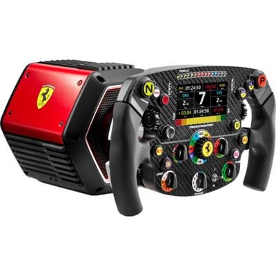 Thrustmaster 2960886 Thrustmaster T818 Ferrari SF1000 un simulador con el que puedes experimentar un gran rendimiento e inmersión en el PC. La tecnología Direct Drive con aceleración angular optimizada proporciona una retroalimentación de fuerza turboalimentada suave y potente y brinda la emoción de una carrera real. Los efectos del juego se renderizan sin filtros y ofrecen una experiencia de juego increíblemente detallada que cumple exactamente con las intenciones del desarrollador del juego. El motor especialmente diseñado está diseñado para ajustar el tiempo de respuesta lo más cerca posible de la información enviada por el juego, al tiempo que ofrece un par constante de hasta 10 Nm sin saturación. El volante del simulador T818 Ferrari SF1000 es una réplica oficial con licencia Ferrari del volante F1 en una escala de 1: 1, cuyo panel frontal está hecho de 21 capas de fibra de carbono. La pantalla LCD IPS de 4,3 (109 mm) proporciona hasta 69 piezas diferentes de información sobre los datos de telemetría de los juegos compatibles. Además, un total de 21 LED indican la velocidad del motor y las banderas de la FIA. En la parte delantera de la base del volante, un anillo hexagonal personalizable de LED RGB puede interactuar con los datos de telemetría de los juegos compatibles. El simulador T818 Ferrari SF1000 es compatible con sistemas antiguos y futuros y, gracias al adaptador de liberación rápida incluido, las llantas del volante se pueden cambiar en solo 5 segundos. Con las potentes abrazaderas del kit de montaje de escritorio incluido, el simulador T818 Ferrari SF1000 también se puede fijar de forma segura a la mesa.