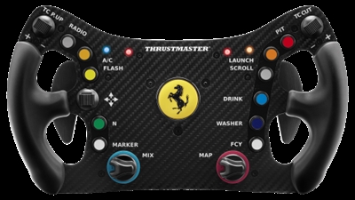 Thrustmaster 4060263 Thrustmaster Ferrari 488 GT3. Tipo de dispositivo: Volante, Plataformas de juego soportadas: PC, Botones de función control para gaming: Cruceta, Botón menú, Botón modo, Botón de arranque. Tecnología de conectividad: Alámbrico. Color del producto: Negro, Material de la carcasa: Carbono. Fuente de energía: Cable. Sistema operativo Windows soportado: Windows 10, Windows 7, Windows 8