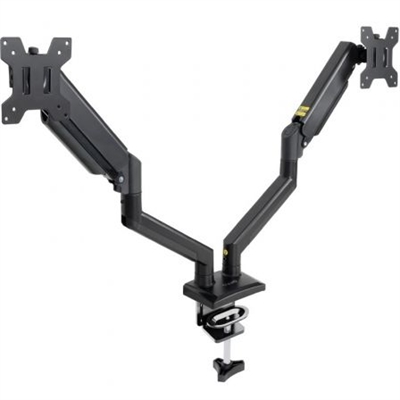 Tooq DB1434TNR-B Especificaciones:Pantallas Soportadas: 13-34Compatible Con Vesa: 75X75 Y 100X100Peso Soportado De Pantalla: Minimo 2 Kg Maximo 10 Kg Por Cada BrazoBrazo Regulable Con Piston De GasAngulo De Inclinacion: +70°/-45°Angulo De Giro: +90°/-90°Angulo De Rotacion: +180°/-180°Altura Ajustable Hasta 440 MmExtension Maxima Del Brazo: 490 MmInstalacion Mediante Abrazadera O Tornillo PasanteSistema De Organizacion De CablesCompatible Con Pantallas CurvasColor: NegroMaterial: Fabricado En Acero De Alta CalidadPeso Neto: 332 Kg.Peso Bruto: 360 KgMedidas Del Embalaje: 395X250x95 Mm Contenido Del Paquete:1 X Soporte1 X Kit Montaje (Incluye Herramientas)1 X Manual De Instalacion