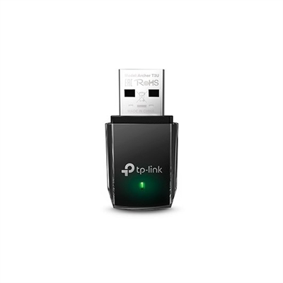 Tp-Link ARCHER T3U Especificaciones TécnicasCaracterísticas De HardwareInterfaz Usb 3.0Dimensiones.59 &Times, 0.78 &Times, 0.4In. (40.5 &Times, 9.72 &Times, 0.29Mm)Tipo De Antena OmnidireccionalCaracterísticas InalámbricasEstándares Inalámbricos Ieee 802.Ac, Ieee 802.A,Ieee 802.N, Ieee 802.G, Ieee 802.BFrecuencia 5Ghz2.4GhzTasa De Señal 5GhzAc: Up To 867Mbps(Dinámico)N: Up To 300Mbps(Dinámico)A: Up To 54Mbps(Dinámico)2.4GhzN: Up To 400Mbps(Dinámico)G: Up To 54Mbps(Dinámico)B: Up To Mbps(Dinámico)Sensibilidad De Recepción 5Ghz:A 6Mbps: -9DbmA 54Mbps: -76DbmN Ht20:-7DbmN Ht40:-70DbmAc Ht20: -68DbmAc Ht40: -64DbmAc Ht80: -62Dbm2.4Ghz:B Mbps: -86DbmG 54Mbps: -73DbmN Ht20: -7DbmN Ht40: -70DbmPotencia De Transmisión &Lt,23Dbm (Eirp)Modos Inalámbricos Ad-Hoc / Modo InfraestructuraSeguridad Inalámbrica Soporta 64/28 Bit Wep, Wpa/Wpa2, Wpa-Psk/Wpa2-PskTecnología De Modulación Dbpsk, Dqpsk, Cck, Ofdm, 6-Qam, 64-Qam, 256-QamOtrosCertificaciones Ce, Fcc, RohsContenido Del Paquete Ac300 Mini Inalámbrico Mu-Mimo Adaptador Usb Archer T3uGuía Instalación RápidaCd De Instalación.Requisitos Del Sistema Windows0/8./8/7/Xp, Mac Os X 0.9-0.3Factores Ambientales Temperatura De Funcionamiento: 0 &Deg, C ~ 40 &Deg, C (32 ~ 04)Temperatura De Almacenamiento:-40 &Deg, C ~ 70 &Deg, C (-40 ~ 58 &Deg, F)Humedad De Funcionamiento: 0% ~ 90% Sin CondensaciónHumedad De Almacenamiento: 5% ~ 90% Sin Condensación