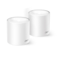 Tp-Link DECO X10 2-PACK TP-Link Deco X10. Color del producto: Blanco, Tipo de antena: Interno, Tipo de producto: Enrutador de malla. Banda Wi-Fi: Doble banda (2,4 GHz / 5 GHz), Estándar Wi-Fi: Wi-Fi 6 (802.11ax), Tasa de transferencia de datos WLAN (máx.): 1500 Mbit/s. Prestaciones de control parental: Hora de dormir, Perfiles personalizados, Family online time ranking, Tiempo en familia, Off time,..., Modos de funcionamiento: Router Mode, Access Point Mode. Ancho: 110 mm, Profundidad: 110 mm, Altura: 114 mm. Número de unidades incluidas: 2 pieza(s)