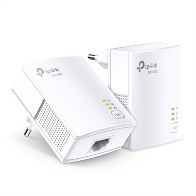 Tp-Link TL-PA7017 KIT TP-Link TL-PA7017 KIT. Rango máximo de transferencia de datos: 1000 Mbit/s, Estándares de red: IEEE 802.3, IEEE 802.3ab, IEEE 802.3u, Conector: Tipo F. Consumo energético: 2,3 W, Consumo de energía (inactivo): 0,5 W, Voltaje de entrada AC: 220 V. Color del producto: Blanco, Tipo de antena: Interno, Indicadores LED: LAN, PLC, Poder. Sistema operativo Windows soportado: Windows 2000, Windows 7, Windows 8, Windows 8.1, Windows Vista, Windows XP. Ancho: 65 mm, Profundidad: 52 mm, Altura: 58,3 mm